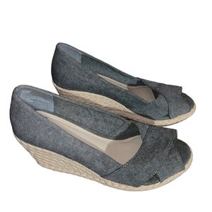 Jessica Bluish Gray Wedge Espadrilles 6M